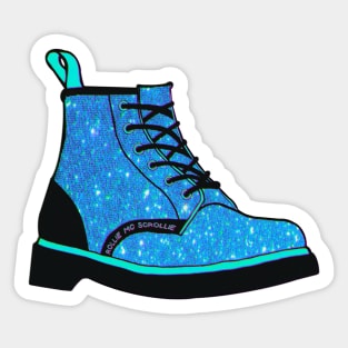 Glittery Sparkly Blue Boot Sticker